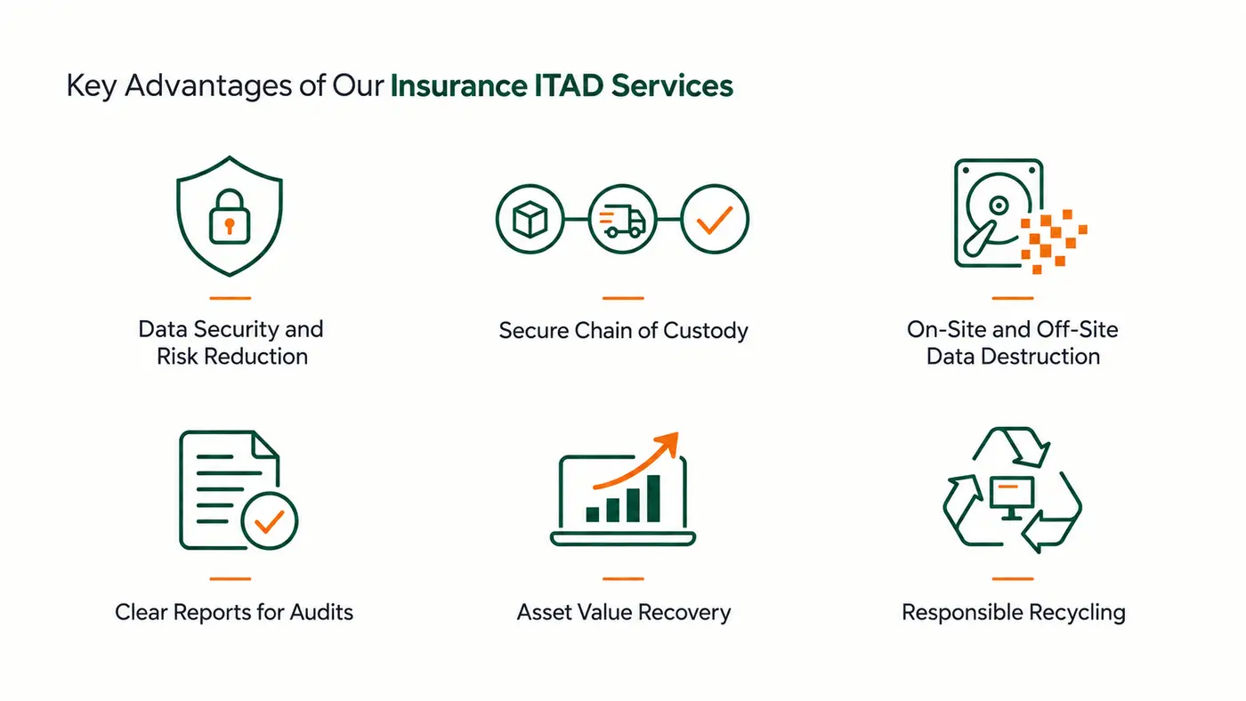 Key advantages of Insurance ITAD services